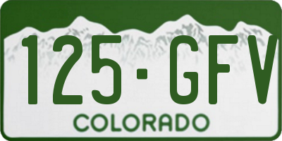 CO license plate 125GFV