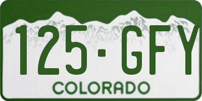 CO license plate 125GFY