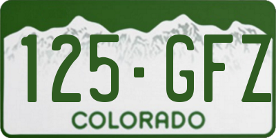 CO license plate 125GFZ