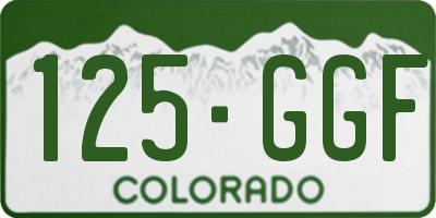 CO license plate 125GGF