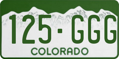 CO license plate 125GGG