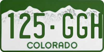 CO license plate 125GGH