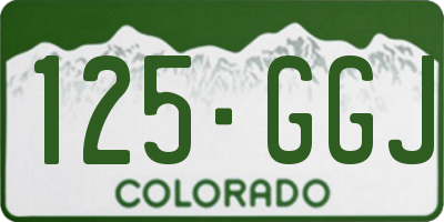 CO license plate 125GGJ