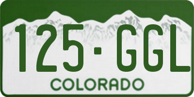 CO license plate 125GGL