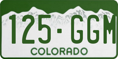 CO license plate 125GGM