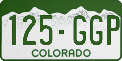 CO license plate 125GGP