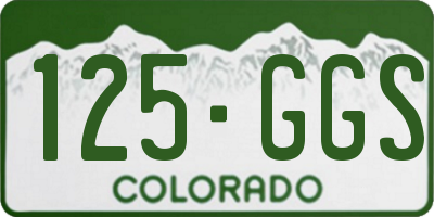 CO license plate 125GGS