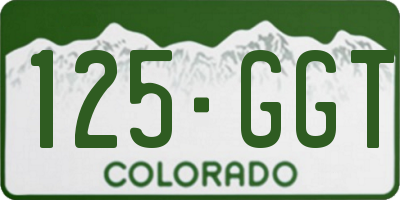 CO license plate 125GGT