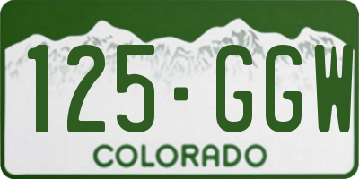 CO license plate 125GGW