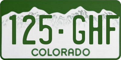 CO license plate 125GHF