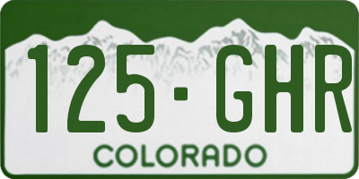 CO license plate 125GHR