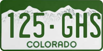 CO license plate 125GHS