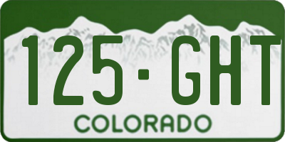 CO license plate 125GHT