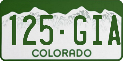 CO license plate 125GIA