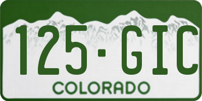 CO license plate 125GIC