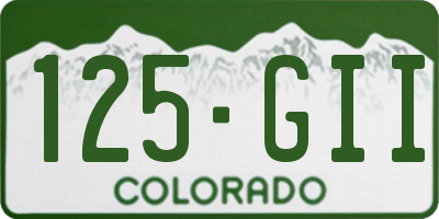 CO license plate 125GII