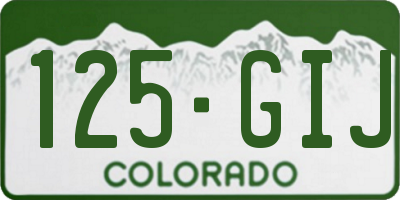 CO license plate 125GIJ