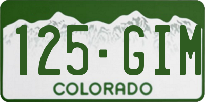 CO license plate 125GIM