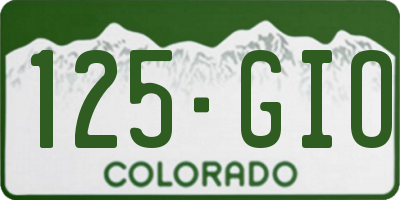 CO license plate 125GIO