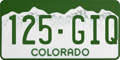 CO license plate 125GIQ