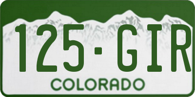 CO license plate 125GIR