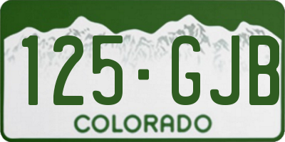 CO license plate 125GJB
