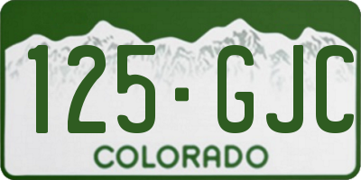 CO license plate 125GJC