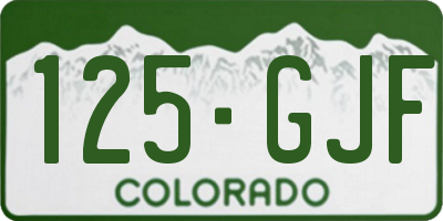 CO license plate 125GJF