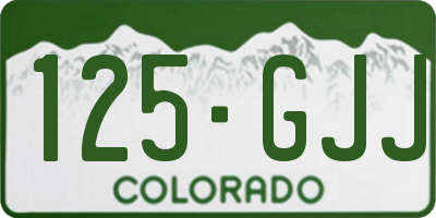 CO license plate 125GJJ