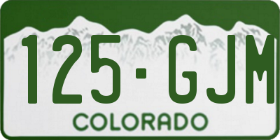 CO license plate 125GJM