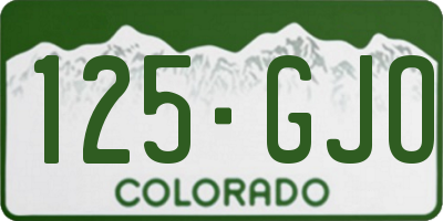 CO license plate 125GJO