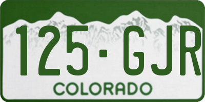 CO license plate 125GJR