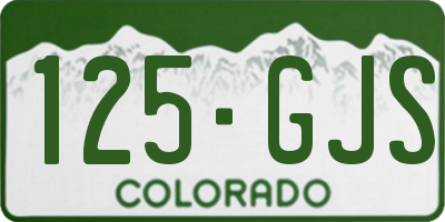CO license plate 125GJS