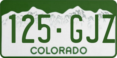 CO license plate 125GJZ