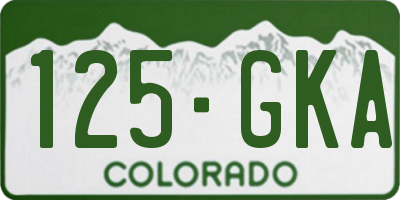 CO license plate 125GKA