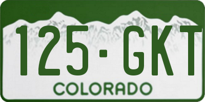CO license plate 125GKT