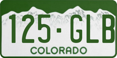 CO license plate 125GLB