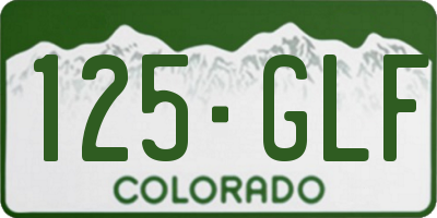 CO license plate 125GLF
