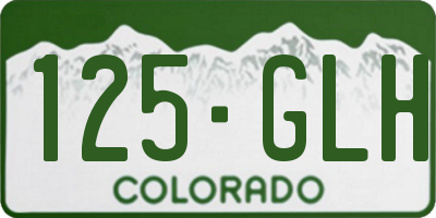CO license plate 125GLH