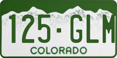 CO license plate 125GLM