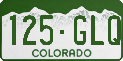 CO license plate 125GLQ