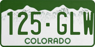 CO license plate 125GLW