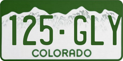 CO license plate 125GLY