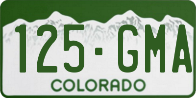 CO license plate 125GMA