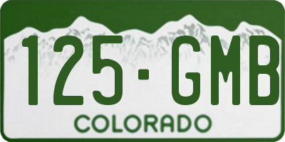 CO license plate 125GMB