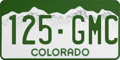 CO license plate 125GMC