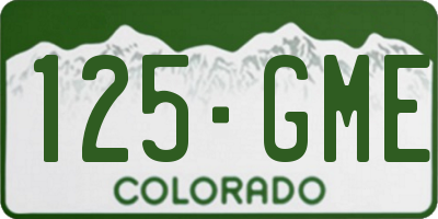 CO license plate 125GME