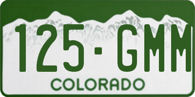 CO license plate 125GMM