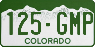 CO license plate 125GMP