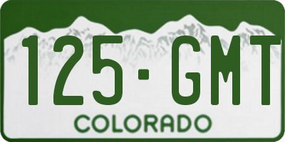 CO license plate 125GMT